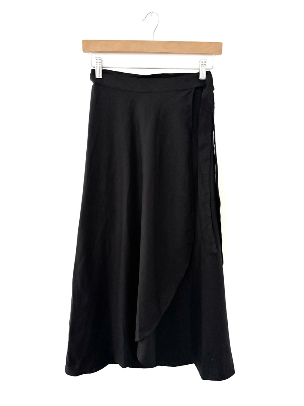 Wilfred | Eleta Wrap Midi Skirt Linen Lyocell Blend Black Size XS Aritzia - Picture 6 of 12